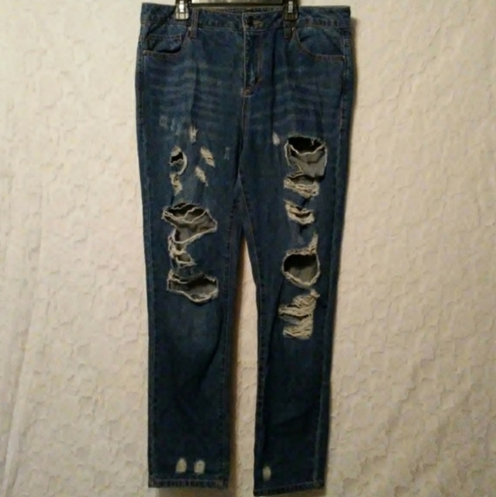 Forever 21 High Waist Mom Jeans Distressed Sz 28 - Picture 9 of 9